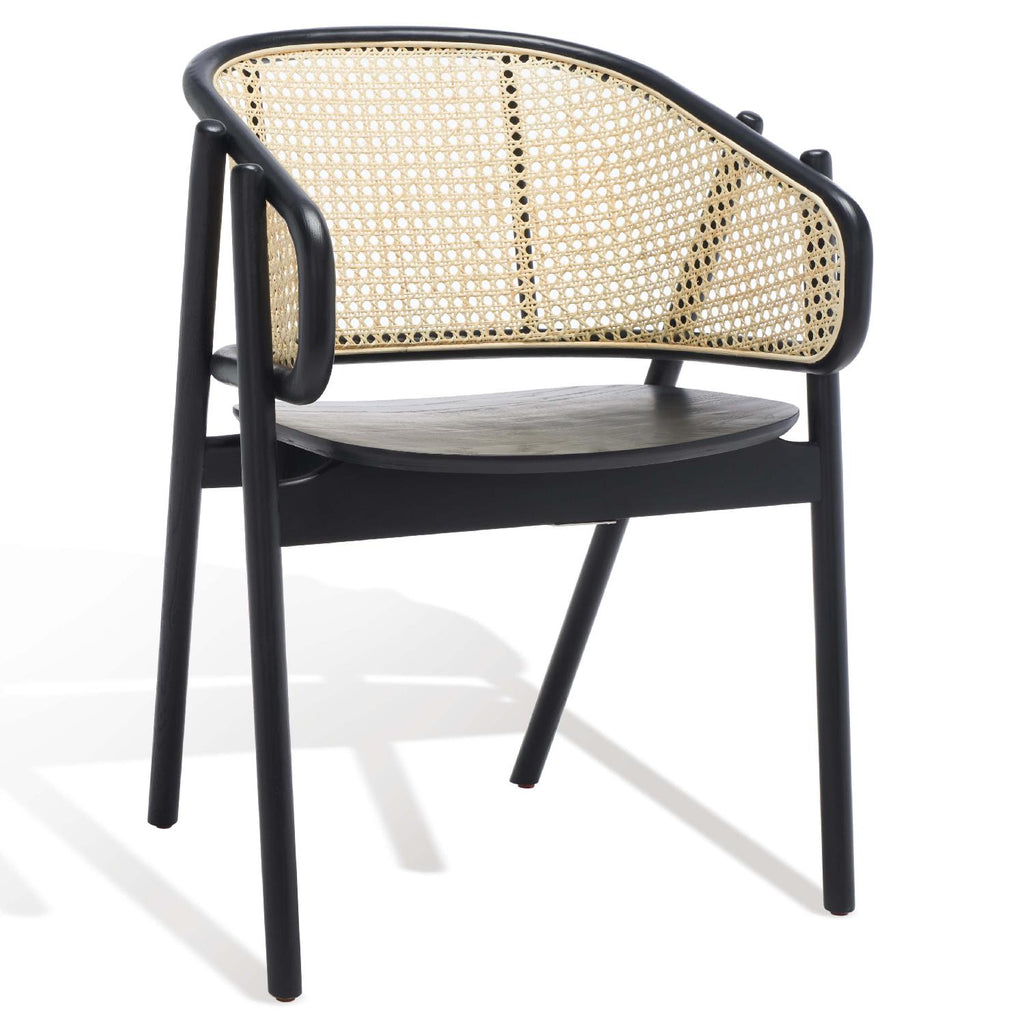 Safavieh Couture Emmy Rattan Back Dining Chair - Black / Natural