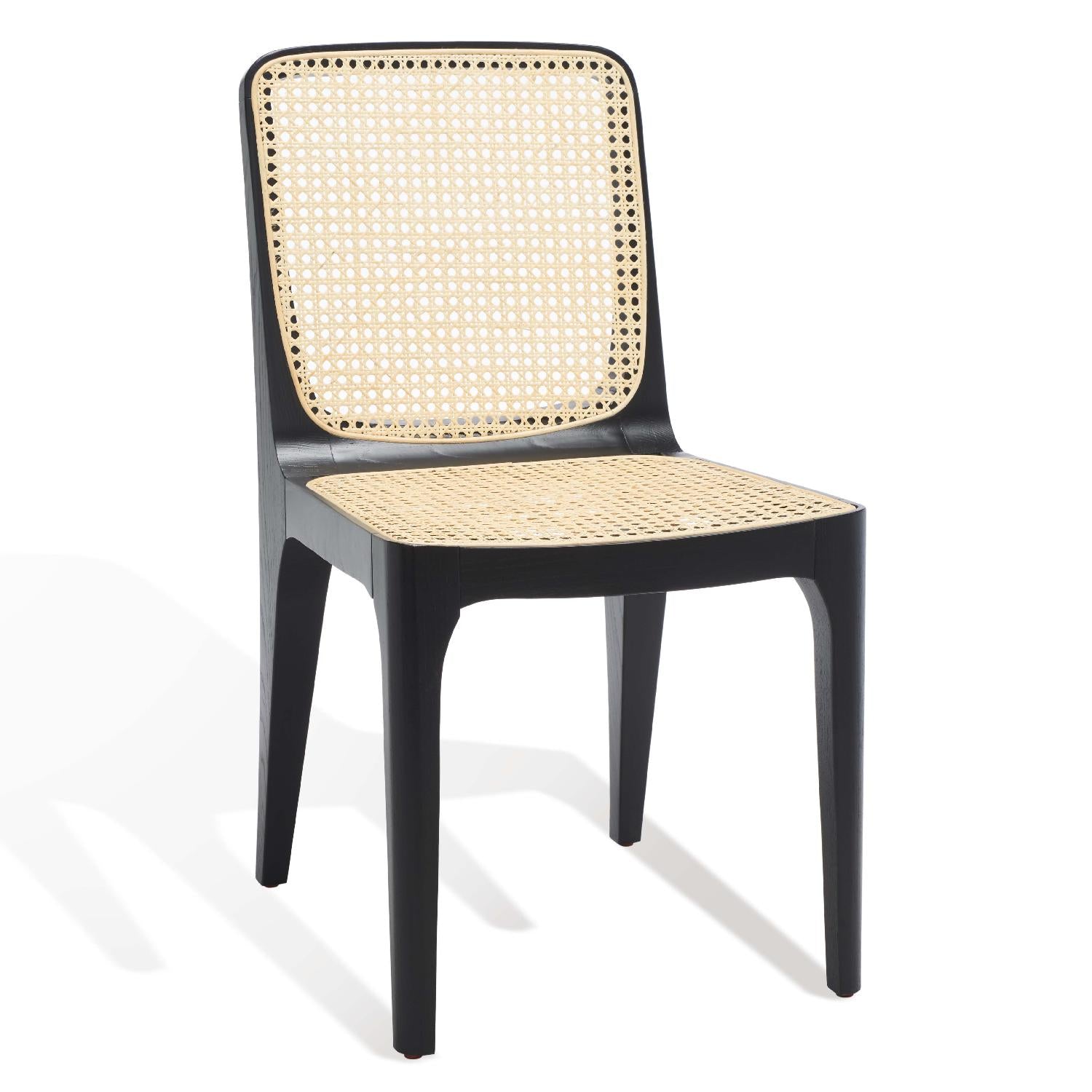 Safavieh Couture Frank Rattan Dining Chair Set of 2 Black