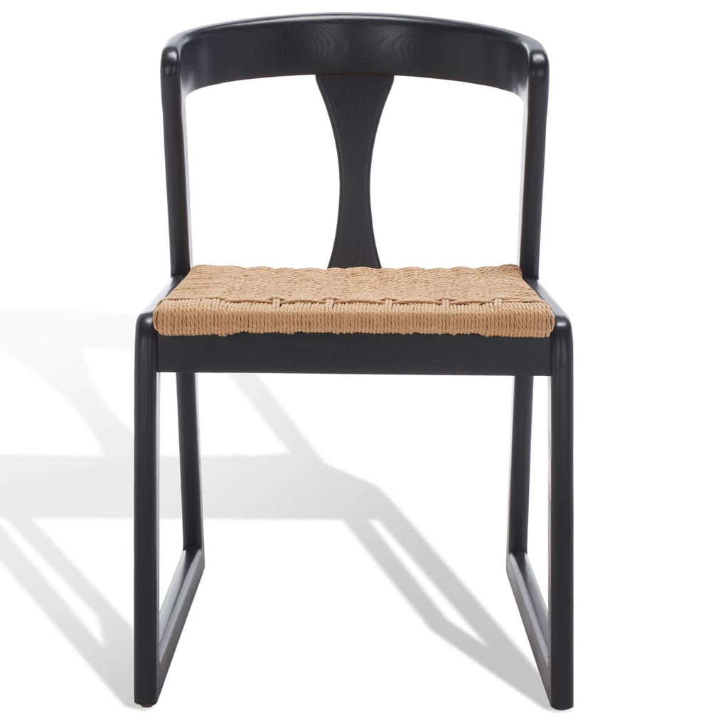 Safavieh Couture Jamal Woven Dining Chair - Black / Natural (Set of 2)