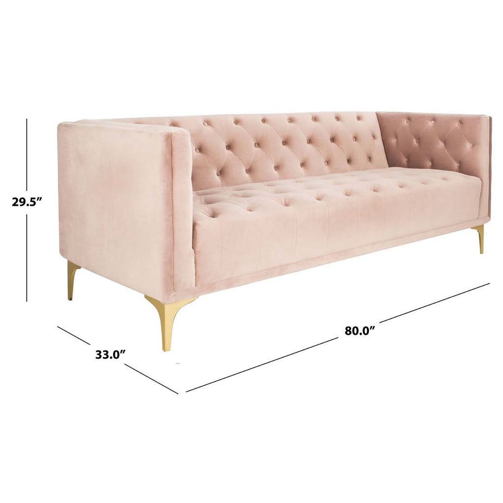 Safavieh Couture Florentino Tufted Sofa - Pale Mauve