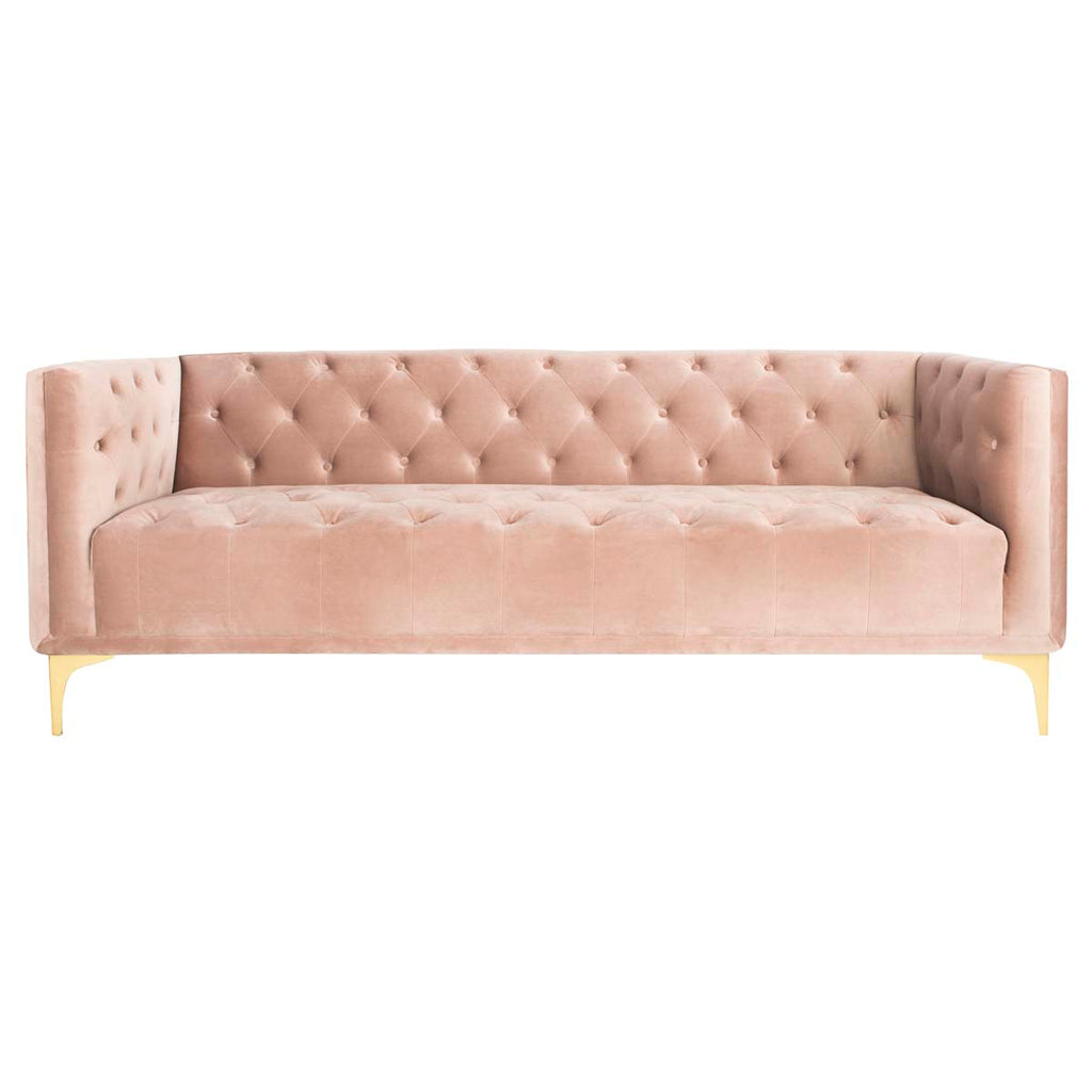 Safavieh Couture Florentino Tufted Sofa - Pale Mauve