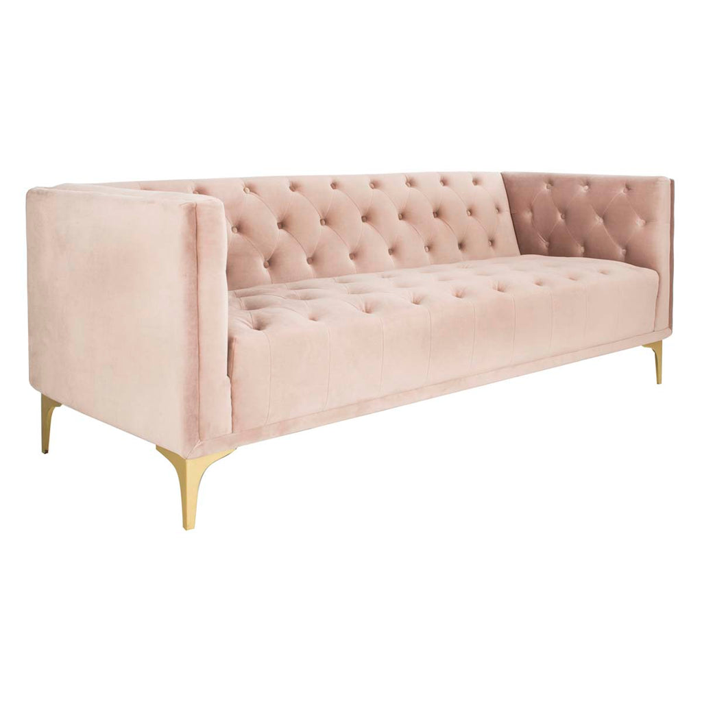 Safavieh Couture Florentino Tufted Sofa - Pale Mauve