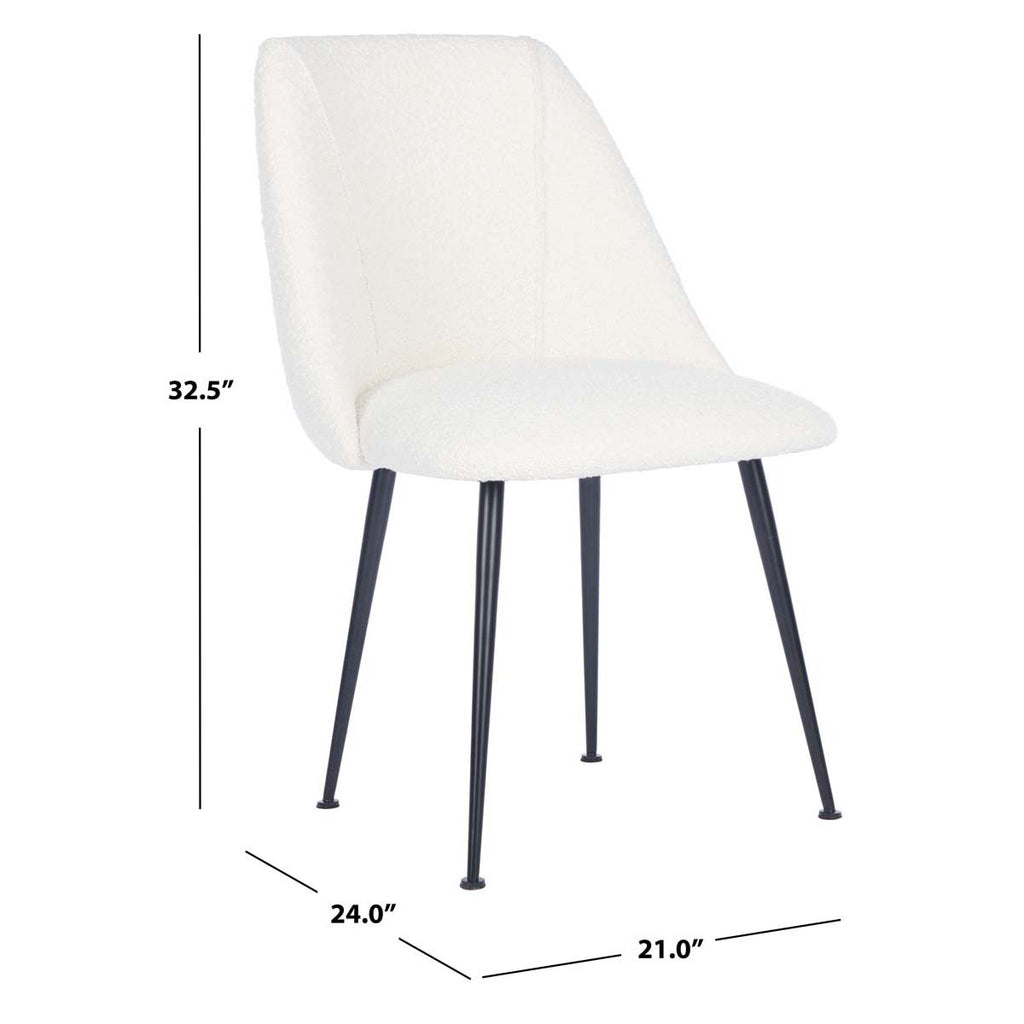 Safavieh Foster Poly Blend Dining Chair-Ivory / Black