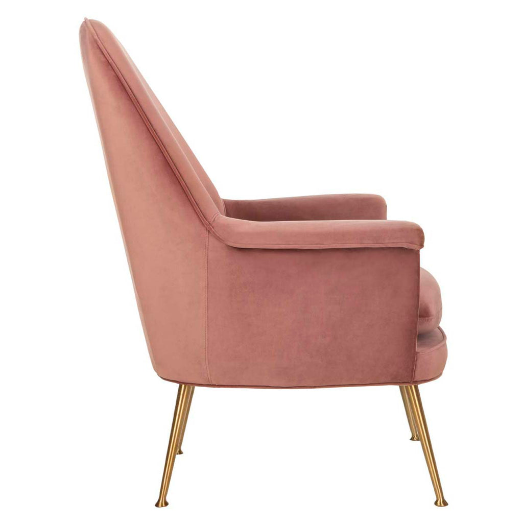 Safavieh Couture Aimee Velvet Arm Chair - Dusty Rose