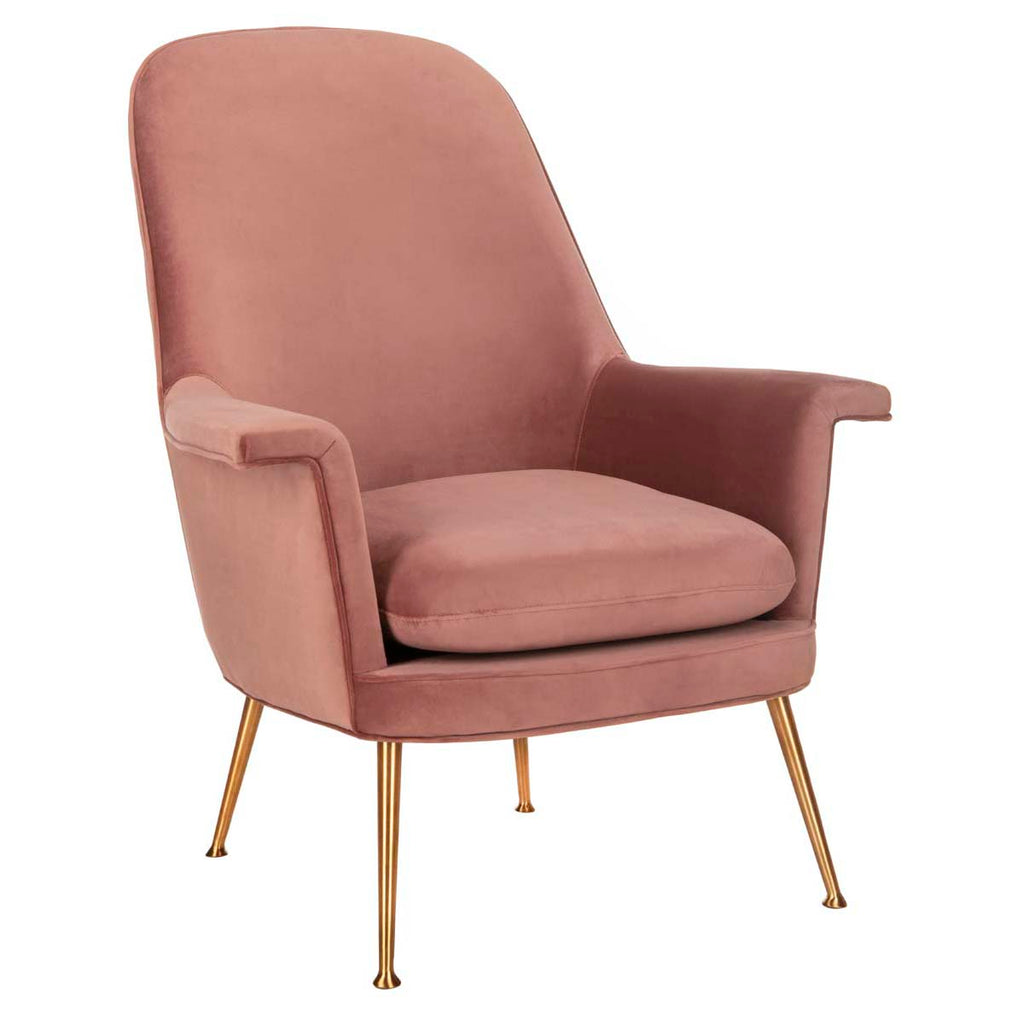 Safavieh Couture Aimee Velvet Arm Chair - Dusty Rose