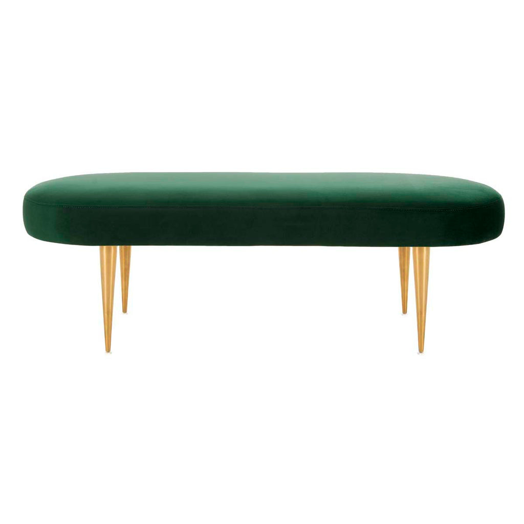Safavieh Couture Corinne Velvet Oval Bench - Emerald