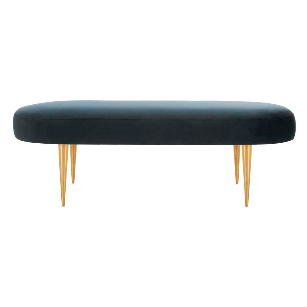 Safavieh Couture Corinne Velvet Oval Bench - Navy