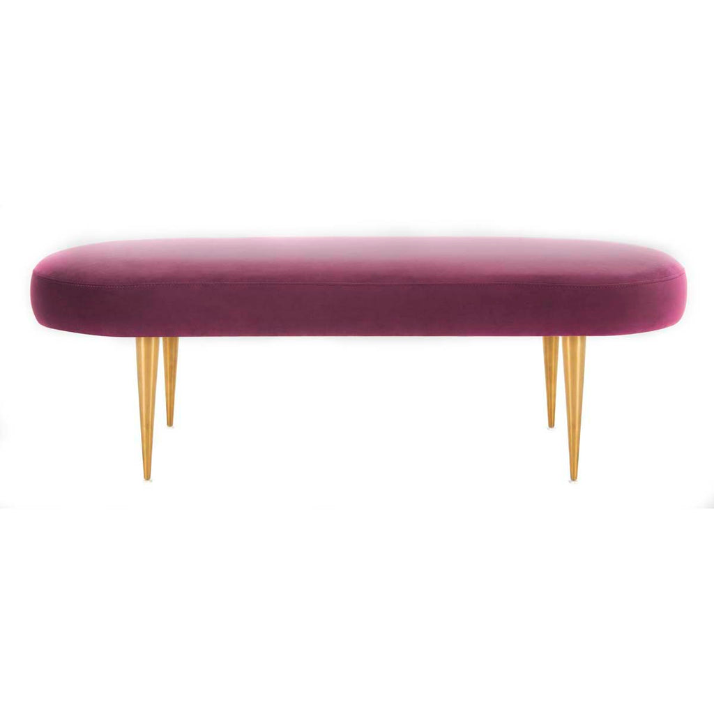 Safavieh Couture Corinne Velvet Oval Bench - Plum