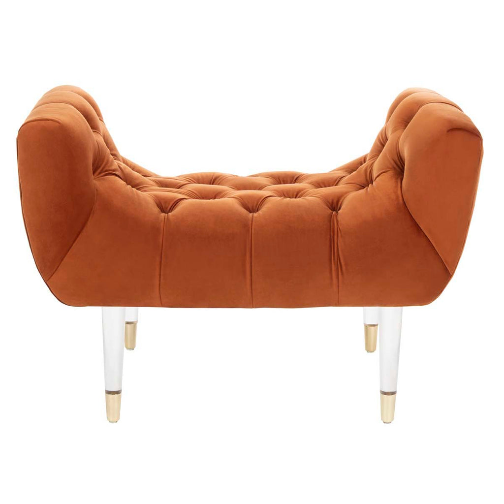 Safavieh Couture Eugenie Tufted Velvet Acrylic Bench - Sienna