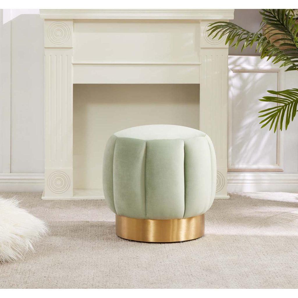 Safavieh Maxine Channel Tufted Otttoman - Mint