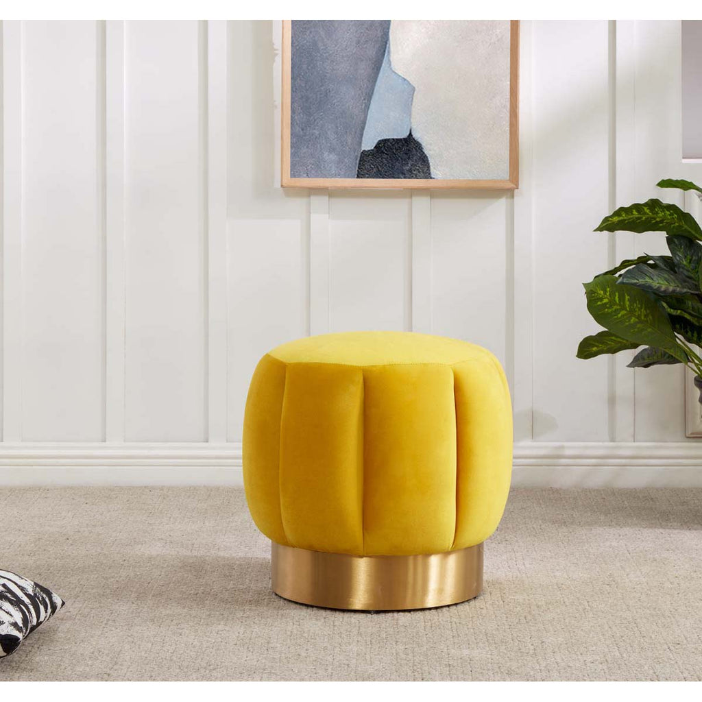 Safavieh Maxine Channel Tufted Otttoman - Marigold