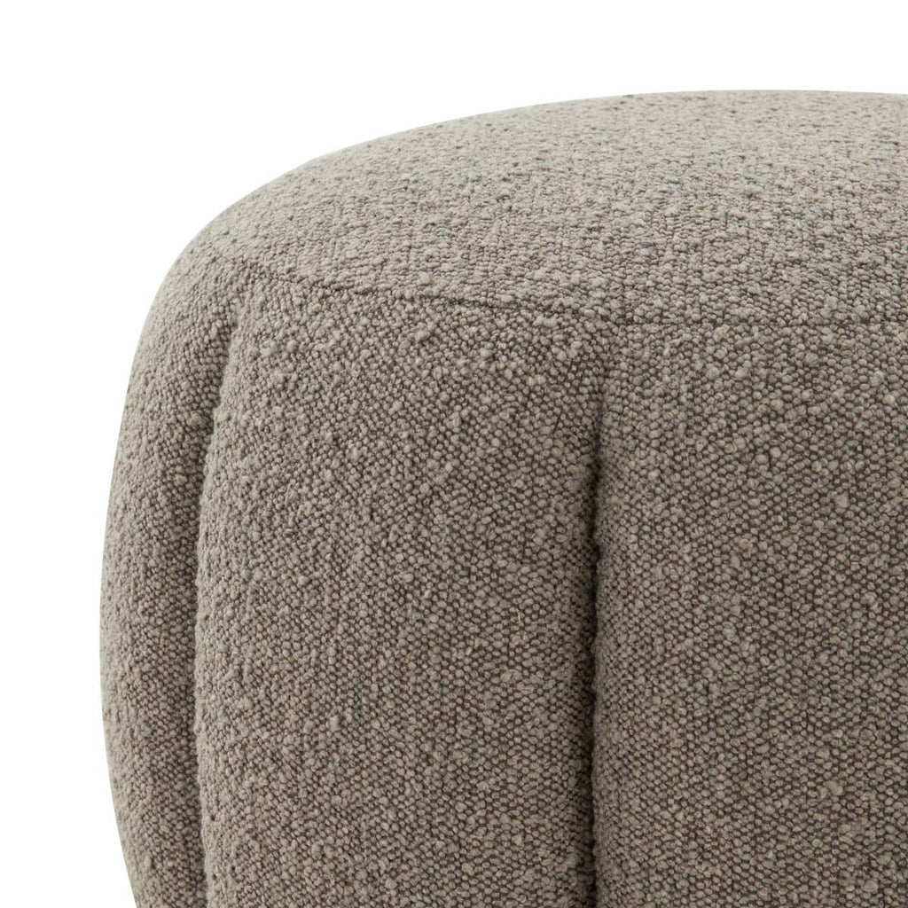 Safavieh Couture Maxine Channel Tufted Boucle Ottoman - Light Grey/Gold