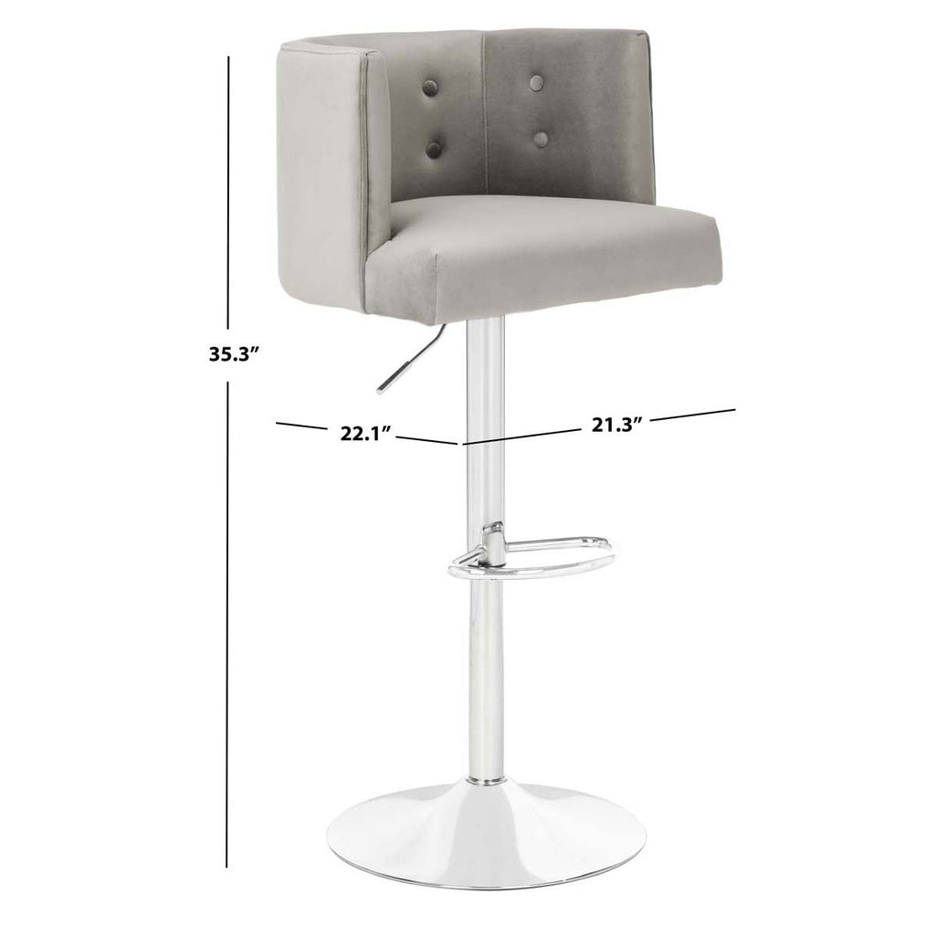 Safavieh Couture Zayna Adjustable Barstool - Light Gray
