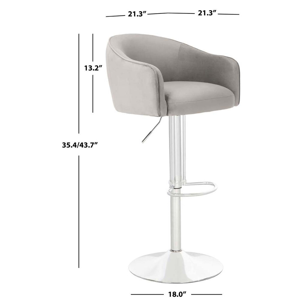 Safavieh Couture Ellsworth Adjustable Barstool - Light Gray