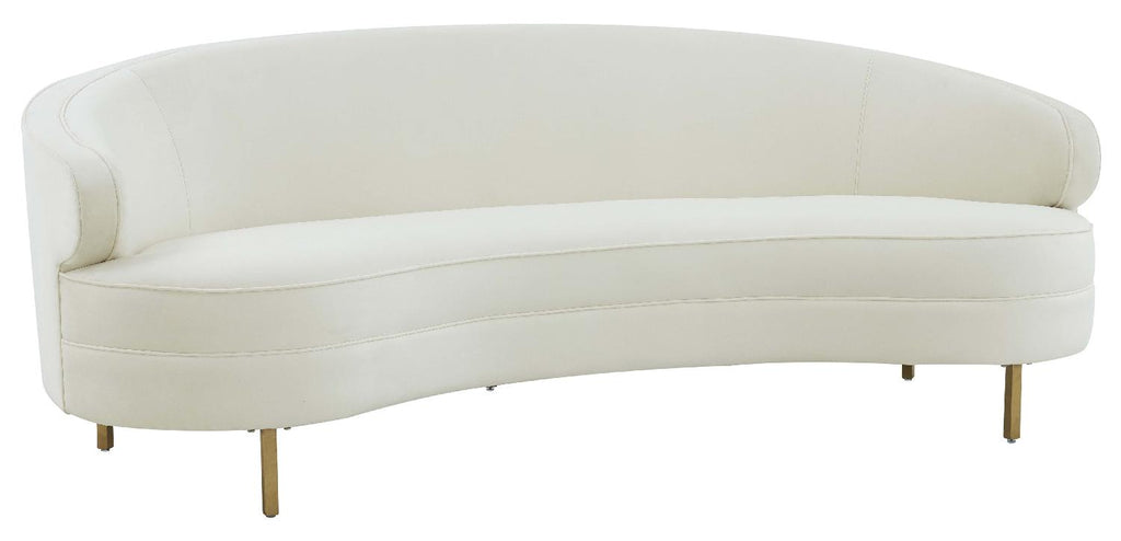 Safavieh Couture Primrose Curved Sofa - Cream / Gold