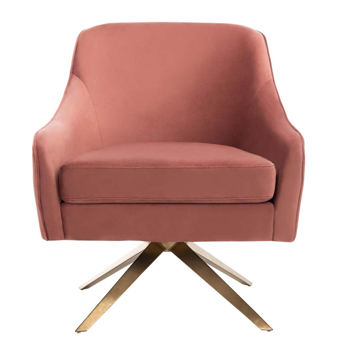 Safavieh Couture Leyla Swivel Velvet Accent Chair Dusty Rose