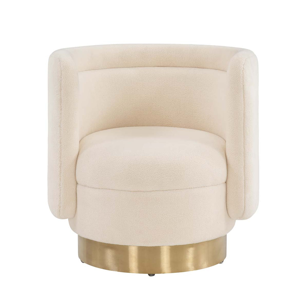 Safavieh Couture Brynlee Swivel Accent Chair - Ivory / Gold