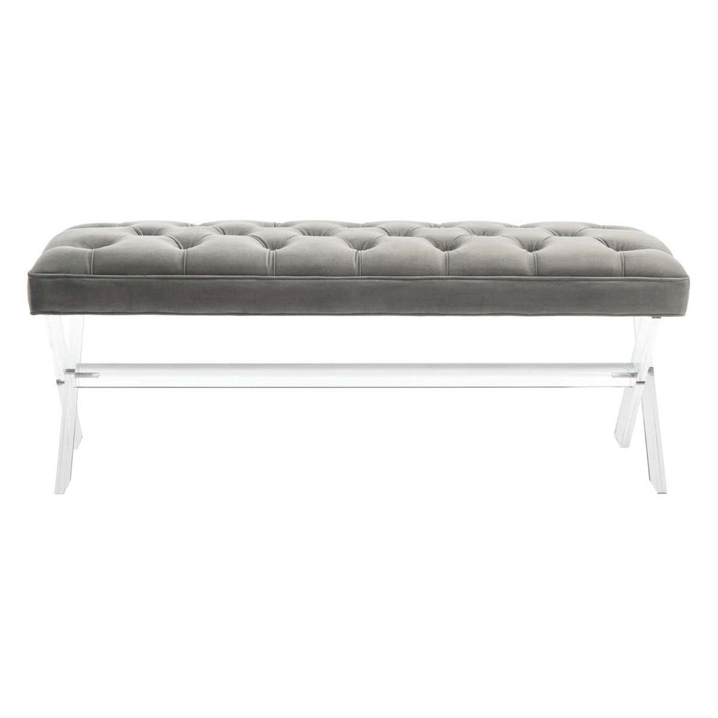Safavieh Couture Tourmaline Tufted Acrylic Bench - Dark Grey