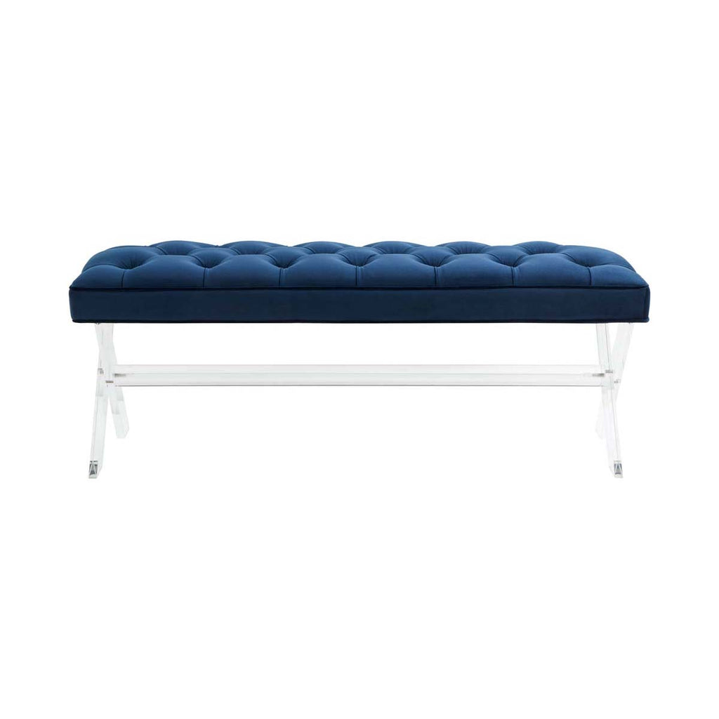 Safavieh Tourmaline Tufted Acrylic Bench - Navy
