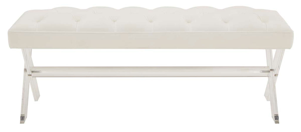 Safavieh Couture Tourmaline Tufted Acrylic Bench - White