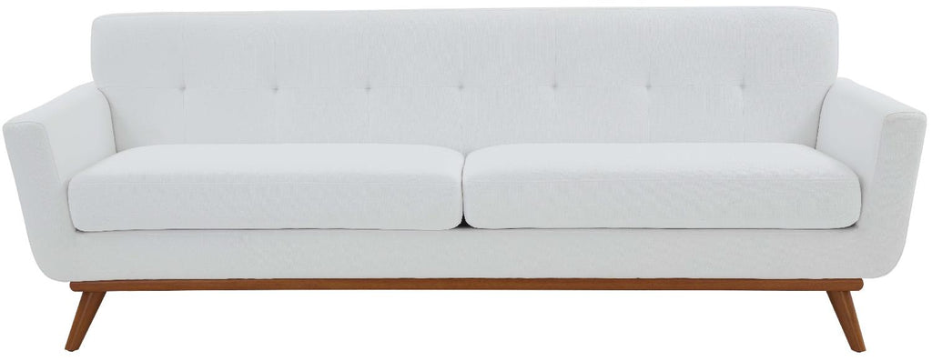 Safavieh Couture Opal Linen Tufted Sofa - Ivory / Walnut