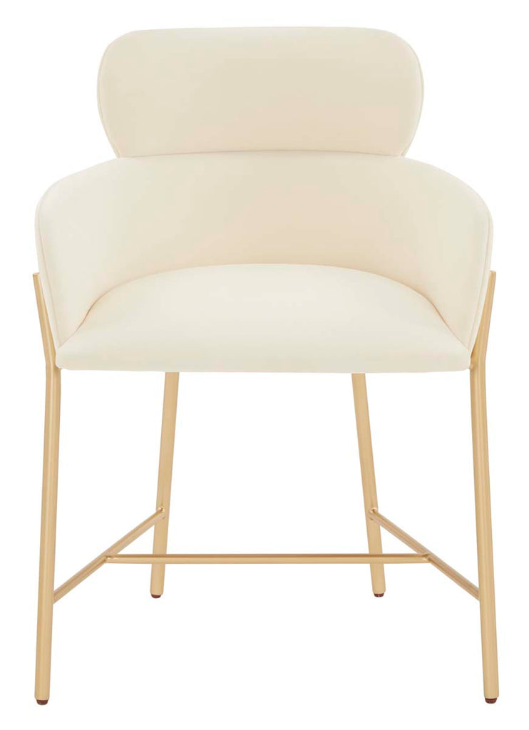 Safavieh Couture Charlize Velvet Dining Chair - Ivory / Gold