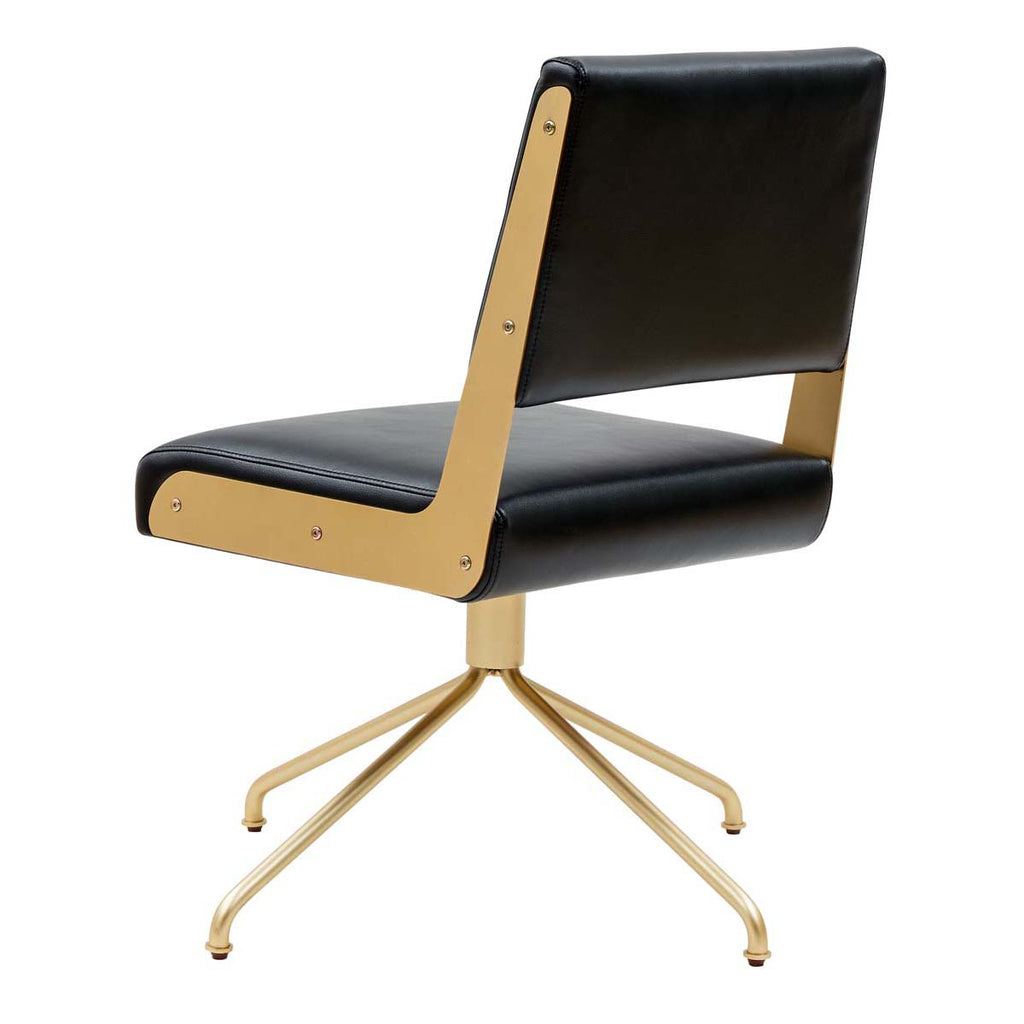 Safavieh Couture Emmeline Swivel Office Chair - Black / Gold