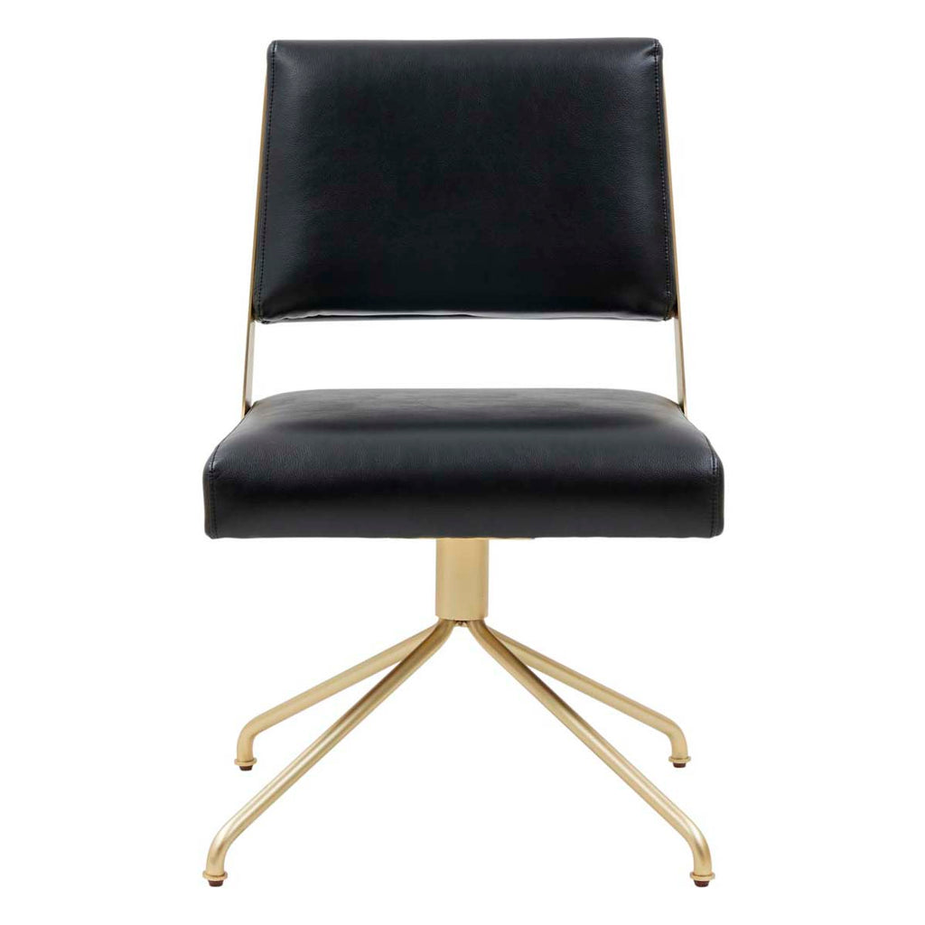 Safavieh Couture Emmeline Swivel Office Chair - Black / Gold