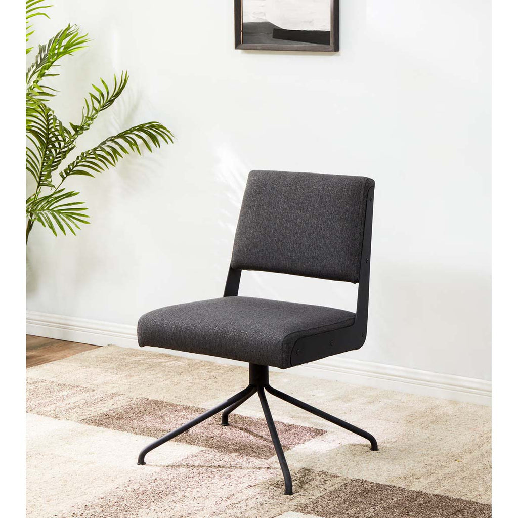 Safavieh Couture Emmeline Swivel Office Chair - Slate Grey / Black