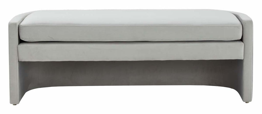 Safavieh Couture Rosabeth Curved Bench - Light Grey