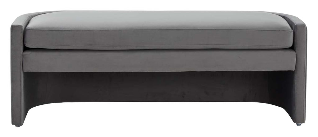 Safavieh Couture Rosabeth Curved Bench - Slate Grey