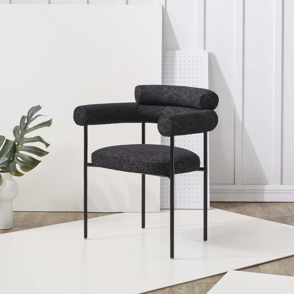 Safavieh Couture Jaslene Curved Back Dining Chair - Black / White