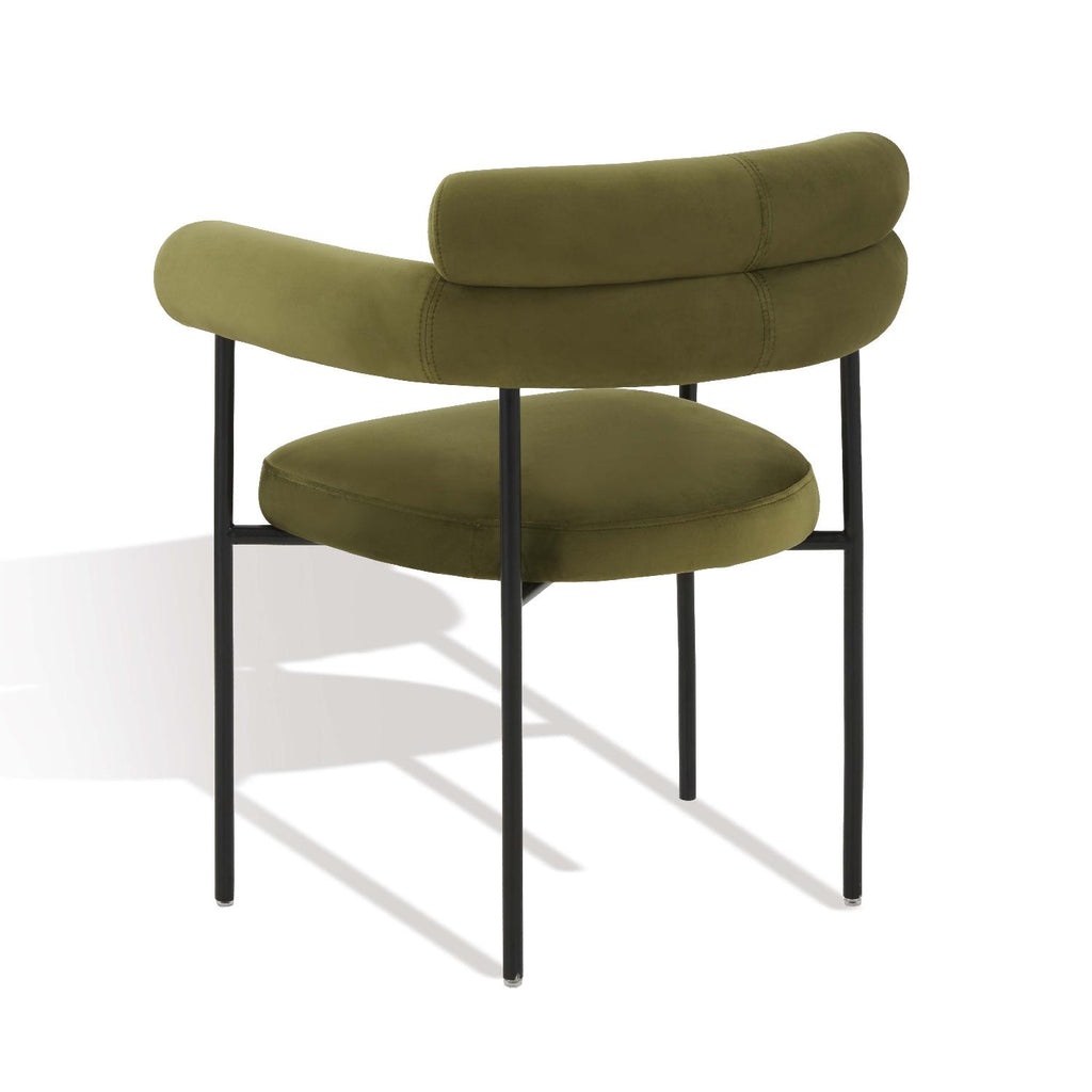 Safavieh Couture Jaslene Curved Back Dining Chair - Olive Green / Black