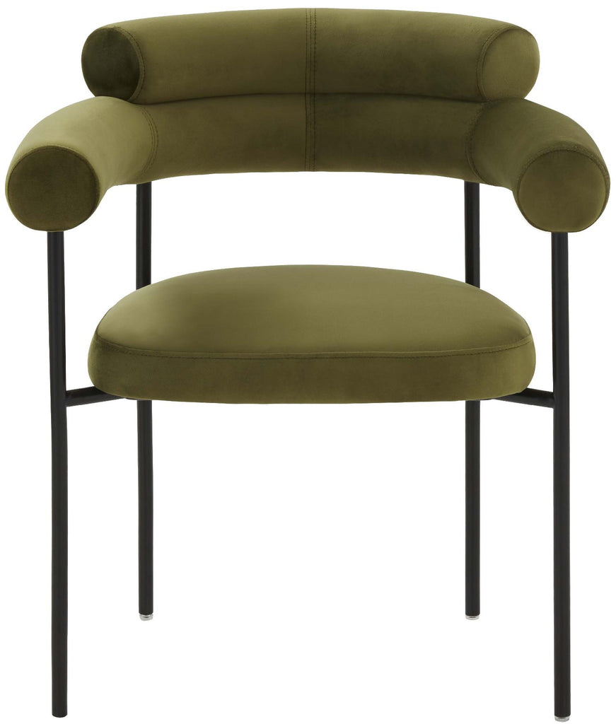 Safavieh Couture Jaslene Curved Back Dining Chair - Olive Green / Black