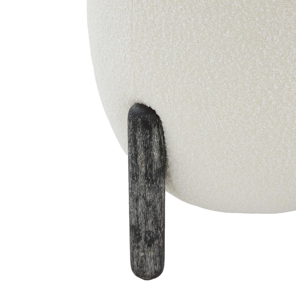 Safavieh Couture Clarabella Boucle Ottoman - Ivory / Black