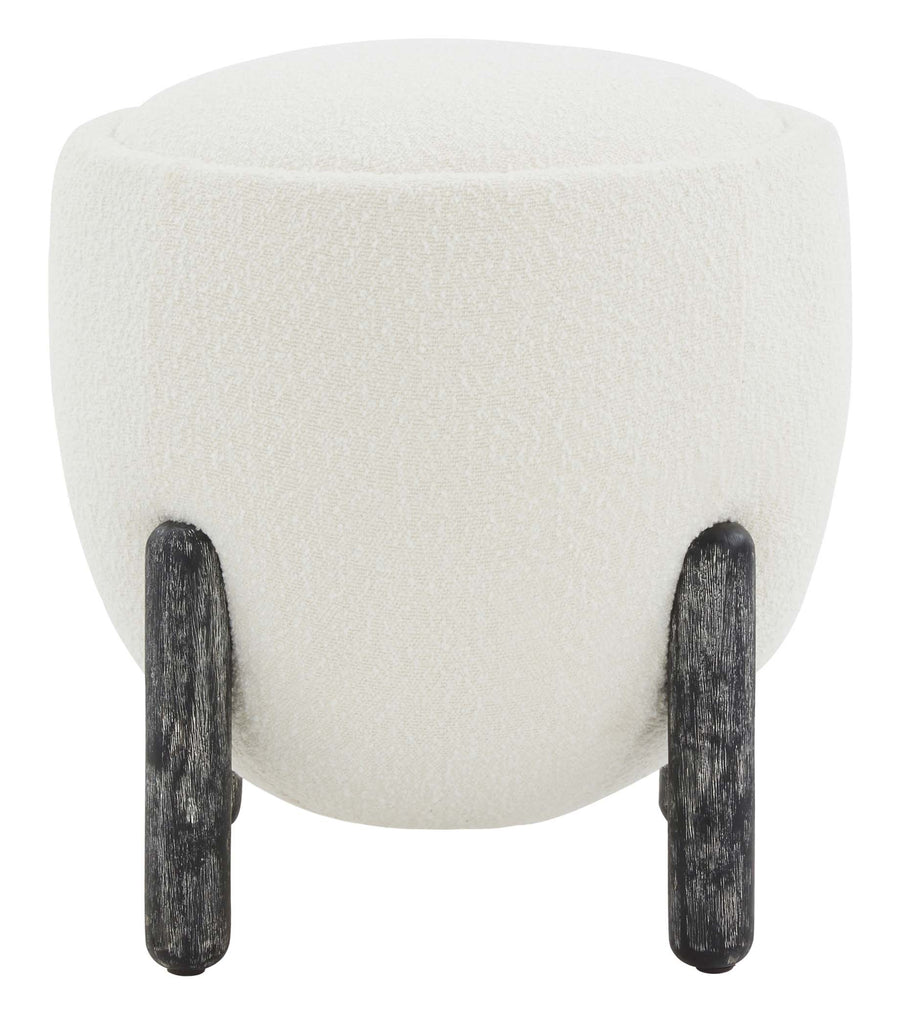 Safavieh Couture Clarabella Boucle Ottoman - Ivory / Black
