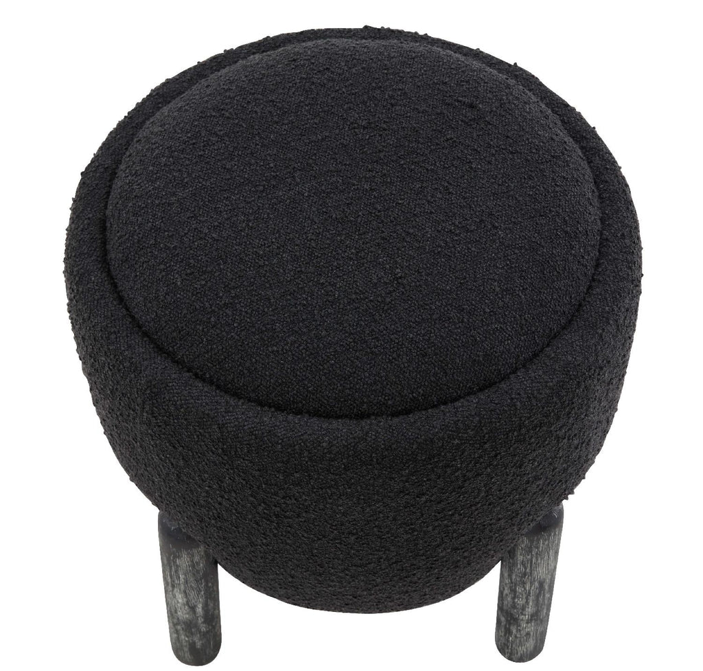 Safavieh Couture Clarabella Boucle Ottoman - Black
