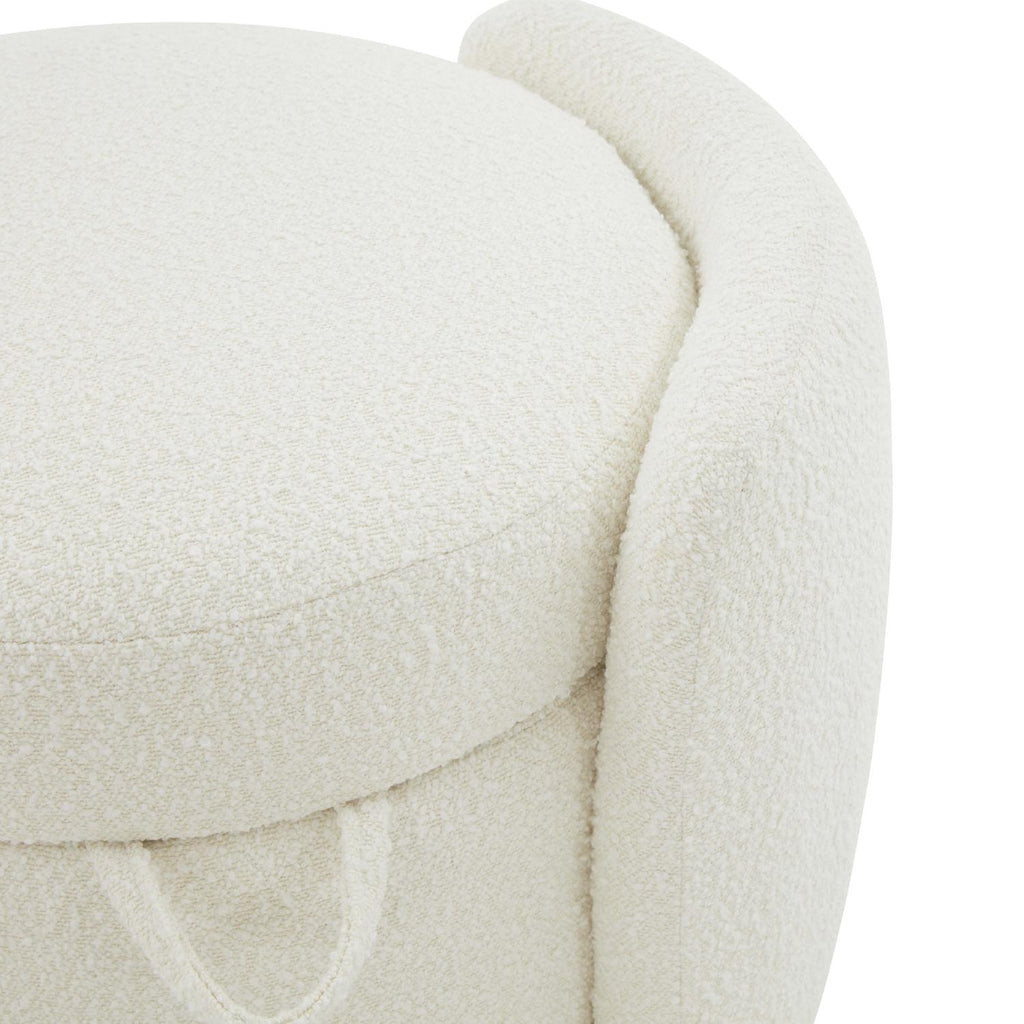 Safavieh Couture Danianna Boucle Ottoman - Ivory