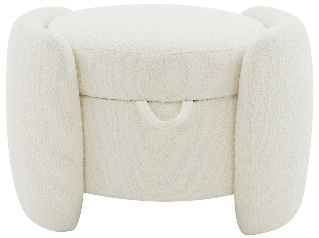 Safavieh Couture Danianna Boucle Ottoman - Ivory