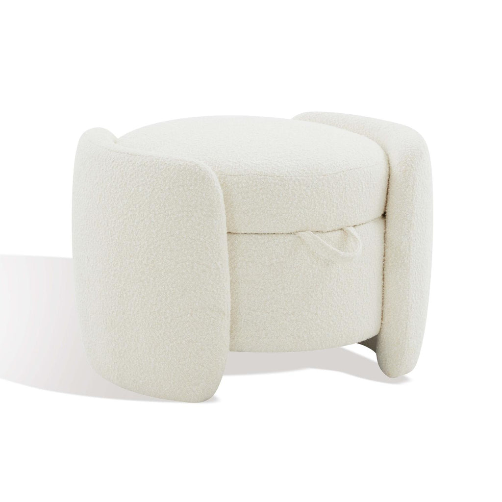Safavieh Couture Danianna Boucle Ottoman - Ivory