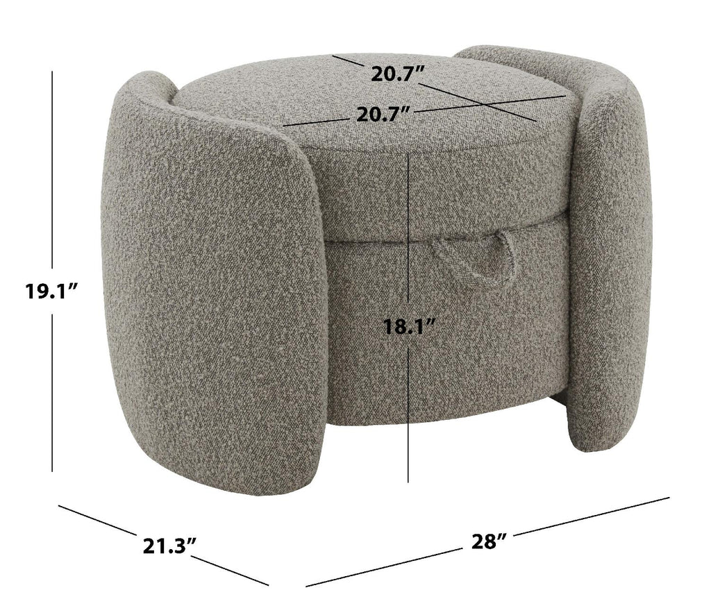 Safavieh Couture Danianna Boucle Ottoman - Light Brown