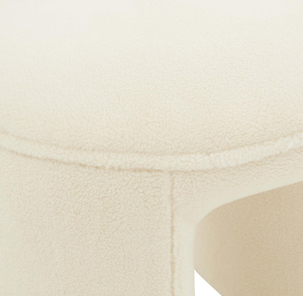 Safavieh Couture Vivie Faux Shearling Ottoman - Ivory