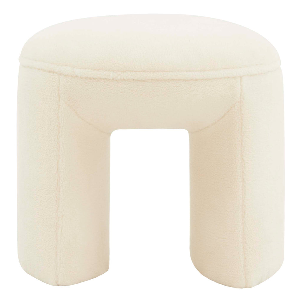 Safavieh Couture Vivie Faux Shearling Ottoman - Ivory