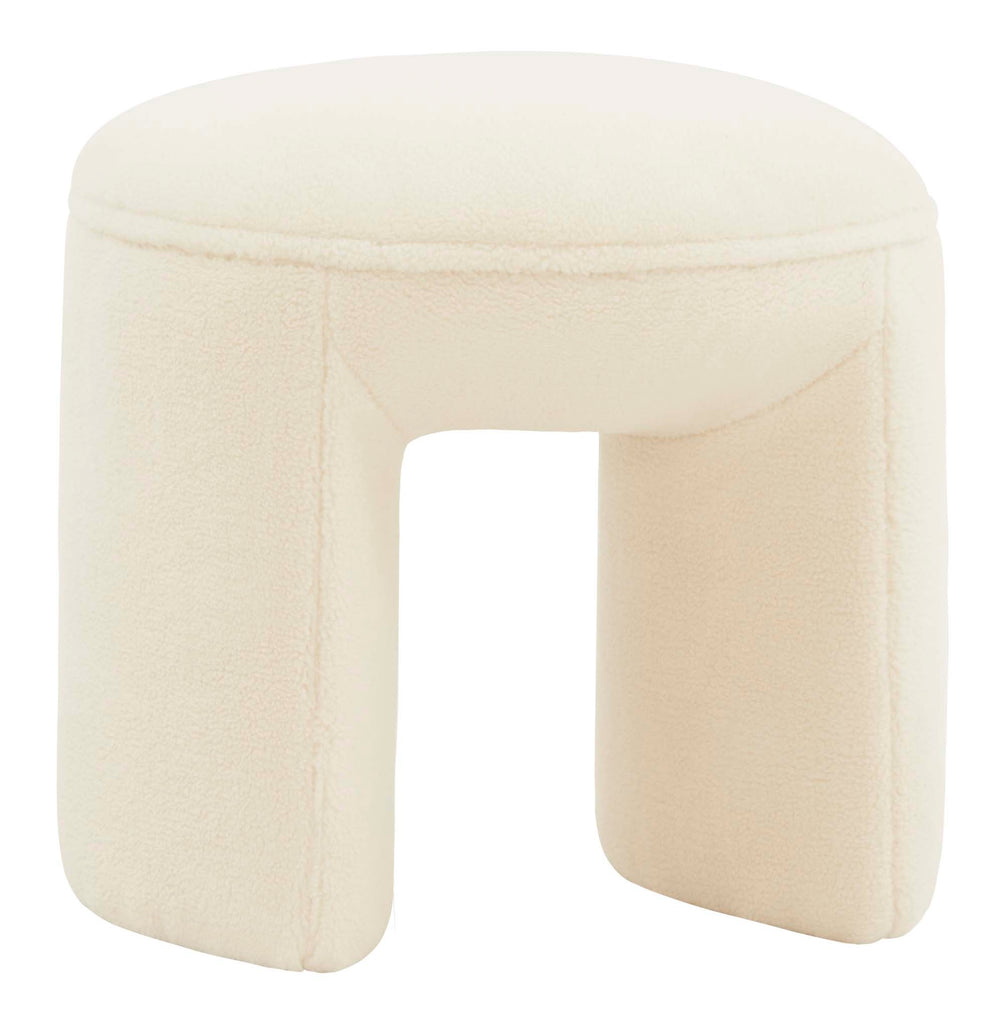 Safavieh Couture Vivie Faux Shearling Ottoman - Ivory