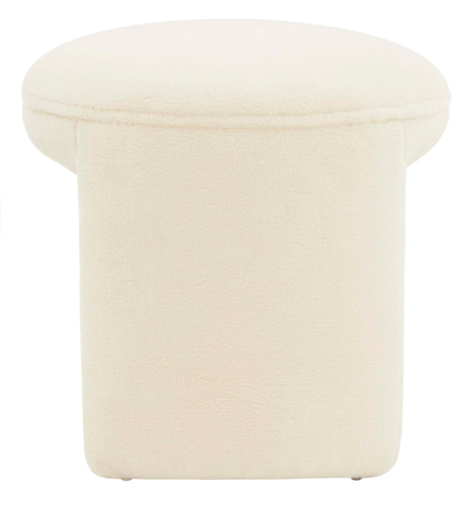 Safavieh Couture Vivie Faux Shearling Ottoman - Ivory
