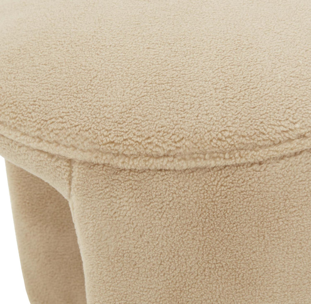 Safavieh Couture Vivie Faux Shearling Ottoman - Tan