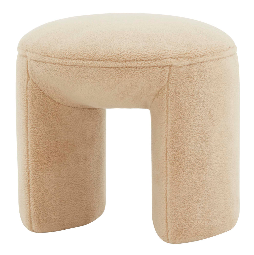 Safavieh Couture Vivie Faux Shearling Ottoman - Tan