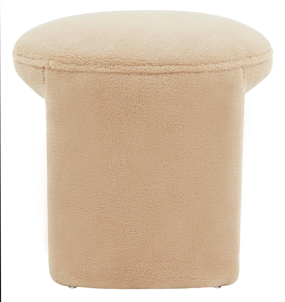 Safavieh Couture Vivie Faux Shearling Ottoman - Tan