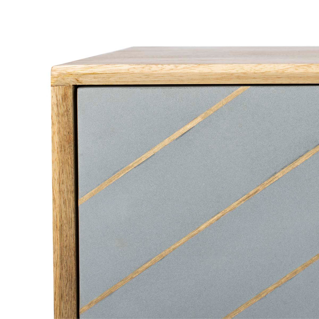 Safavieh Couture Titan Gold Inlayed Cement Sideboard - Natural Mango/Brass/Cement