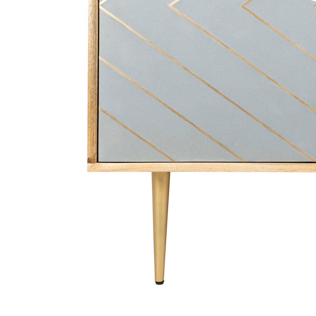 Safavieh Couture Titan Gold Inlayed Cement Sideboard - Natural Mango/Brass/Cement